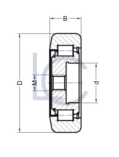 Skizze_Stützrolle_LIN0220_LC-Wälzlager