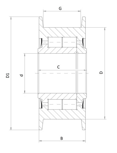 Bild von Kettenrolle ELE0260 55x130/158x65 mm