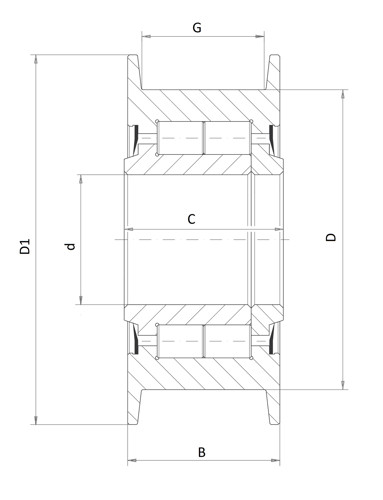 Bild von Kettenrolle ELE0250 55x110/135x56 mm