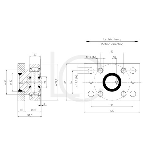 Skizze Kombirolle mit Platte MR0003PMR03