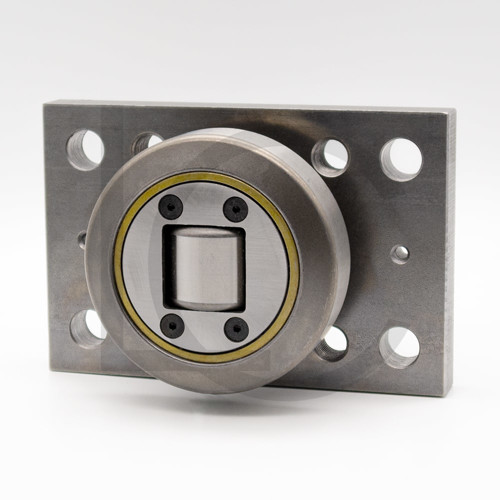 Kombirolle MR0007PMR07 D=107.7 mm verschweißt mit Platte 180x120x20 mm